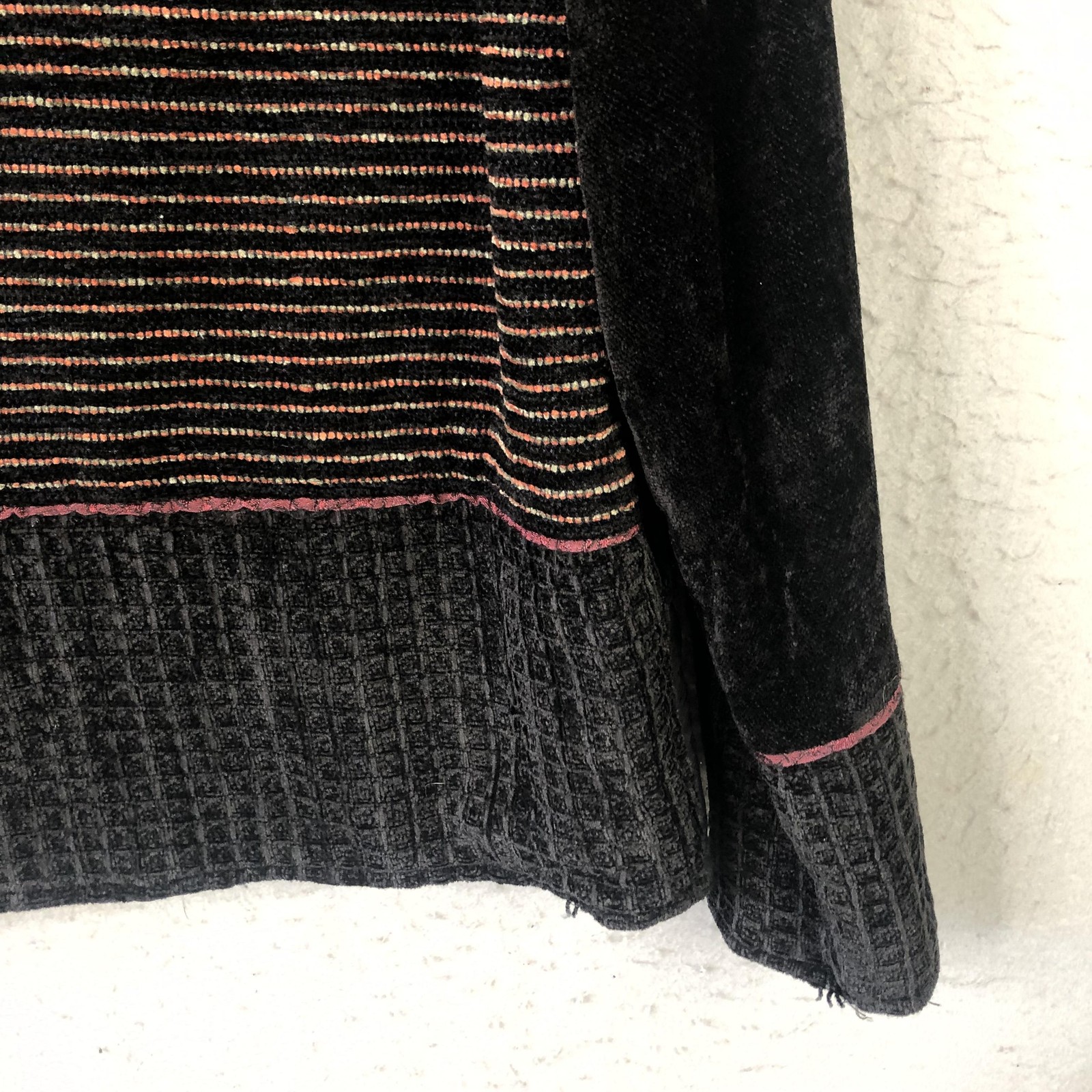 Retro Jacket Womens Medium Black Patchwork Velvet… - image 20