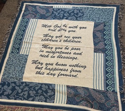 May God Be With You Tapestry Fringed Throw-60 x50 