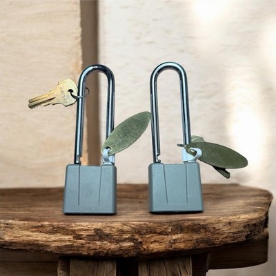 Lot of 2 CCL 66R Keyed Padlock 2-3/4'' Shackle Cabinet Locks Camlocks Handle
