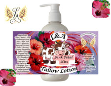 Pink Petal Kiss Tallow Lotion – Whipped Body Moisturizer for Soft, Glowing Skin