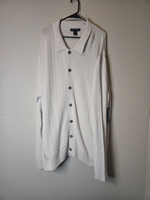 NWT Christian Lacroix Men's 2XL Sweater Beige Button Down Knit Sweater Preppy