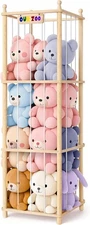 Stuffed Animal Storage Organizer Wooden Stuffed Animals Zoo with Elastic Cords
