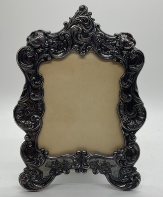 Vintage GORHAM ESP ROCOCO ROSE Cottage-Core Small Picture Frame w/ Glass 2  x 3 
