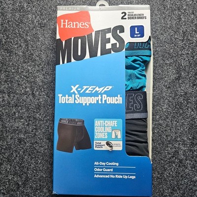 Hanes Moves Men's X-temp Performance Regular Length Boxer Briefs