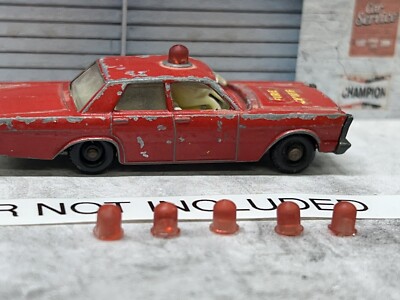 Vintage Matchbox Ford Galaxie Fire Chief No.59 Red Lesney (LIGHTS