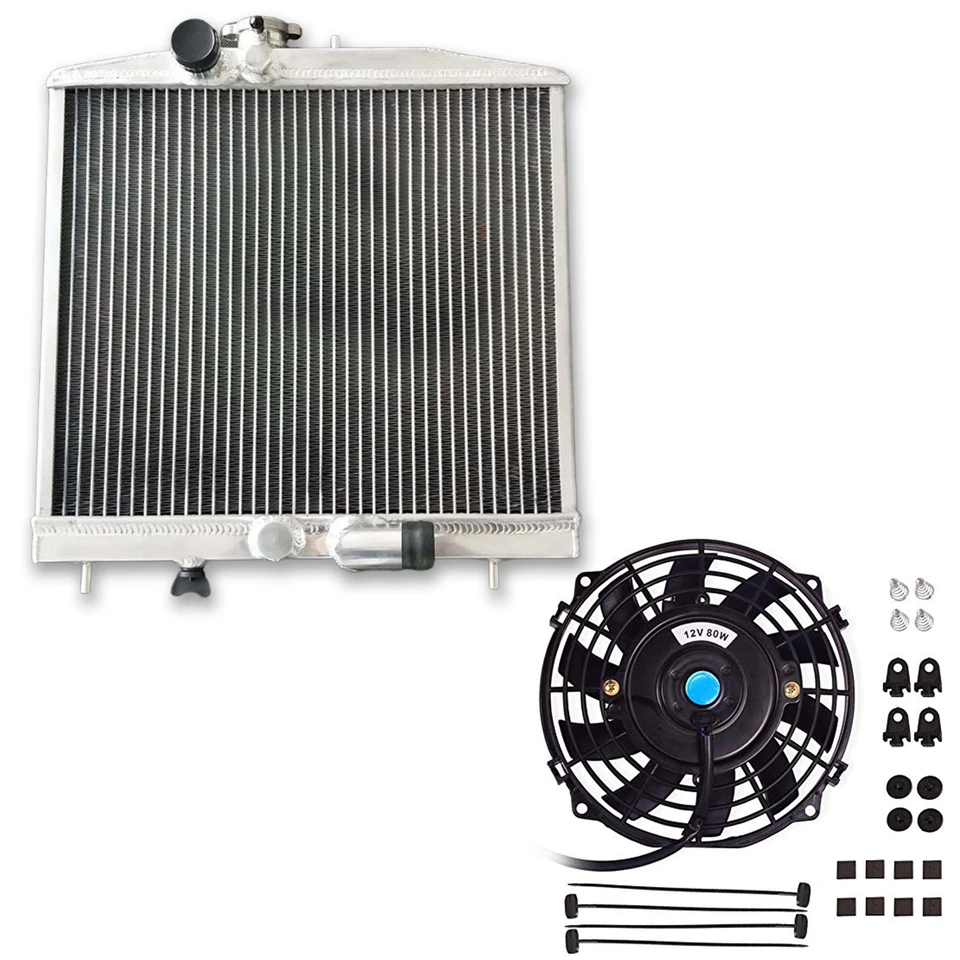 Radiador de aluminio + ventilador para Honda Civic EG con K Swap K20 1992-1995 K-Swap Foto 2 de 4