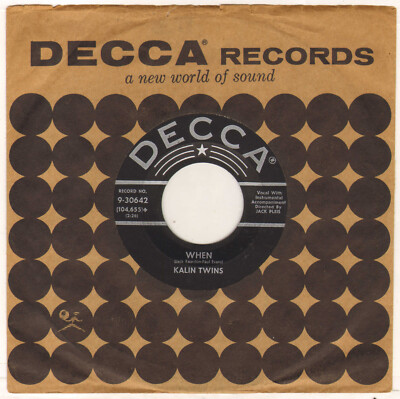 THE KALIN TWINS ''THREE O'CLOCK THRILL'' SP 1958 DECCA 9-30642