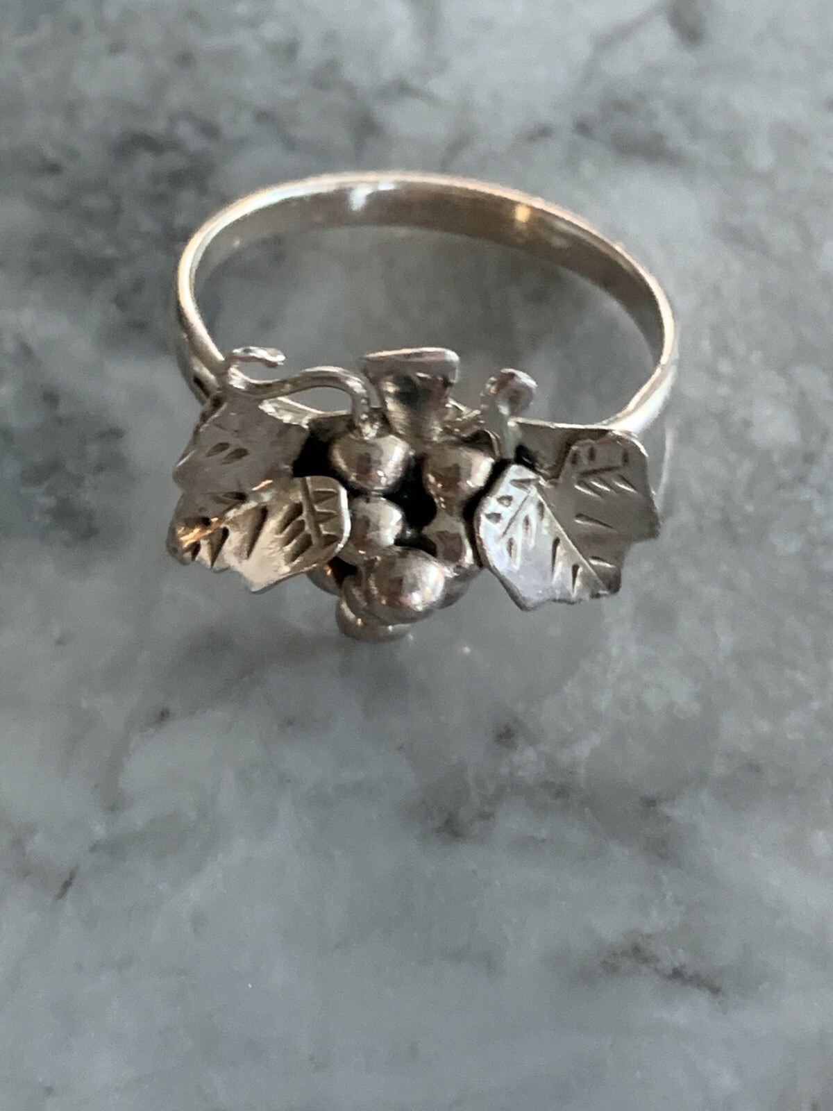 Vintage Solid Silver Ring Size Q Tested Silver  G… - image 8