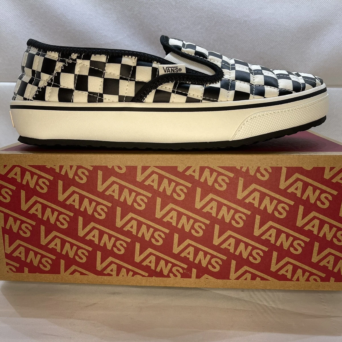 gyldige Observatory nederdel Vans SLIP-ER 2 Slippers Black White Classic Checkerboard Men's Size 8 | eBay