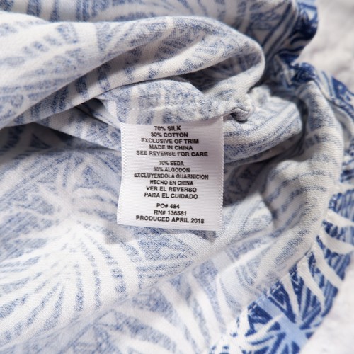 Nat Nast Seide Baumwolle Blau Blumen Hawaii Kurzarm Herren Hemd M Medium - Bild 9 von 12