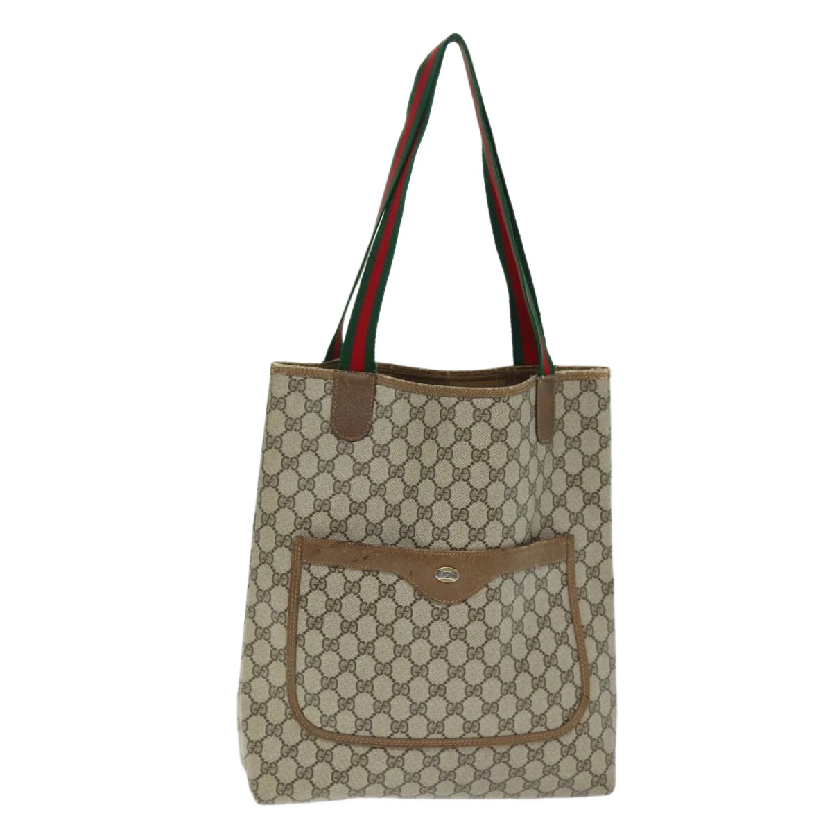 Sac fourre tout GUCCI GG Supreme Web Sherry Line PVC beige rouge 39 02 003 authentique yk12333