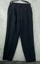 Lauren Ralph Lauren Womens Petite 4P Black Dress Pant Wool VTG USA Pleated 28x27