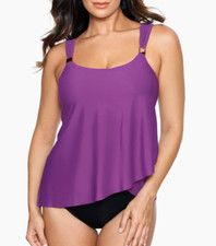 NEW MIRACLESUIT 'Razzle Dazzle' Tankini Swim Top Size 8 Orchid 6516626 130