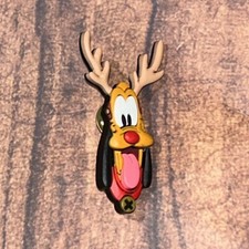 Disney Pluto Head Rubber Face Pin Christmas R...