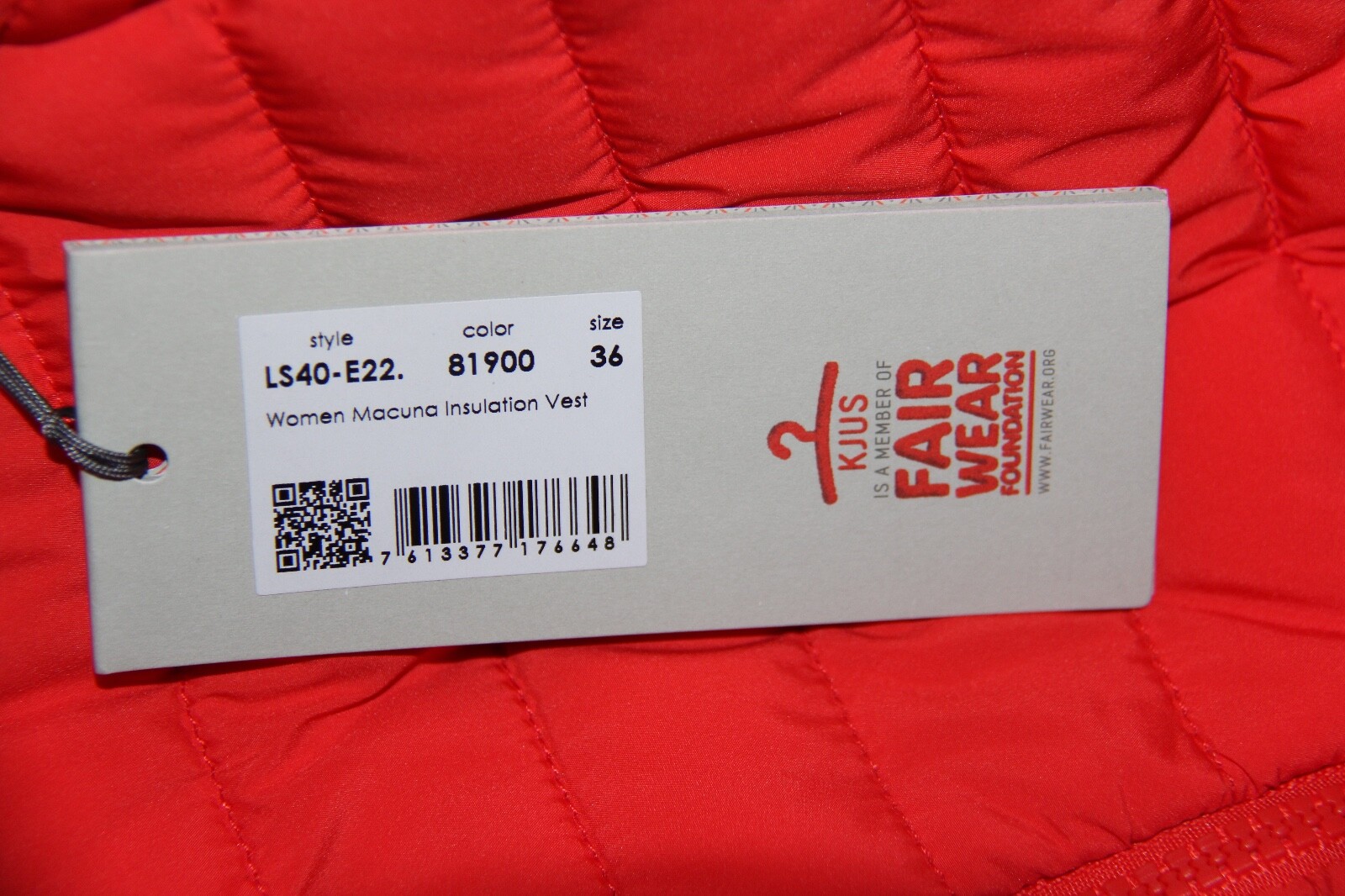 KJUS Women's Macuna Insulation Hooded Vest - Size 36 Small US 6 - Fiery Red NEW