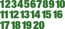 1-20 Numbers Green Sticker Vinyl Decals CHOOSE  1" - 8"  (V586)