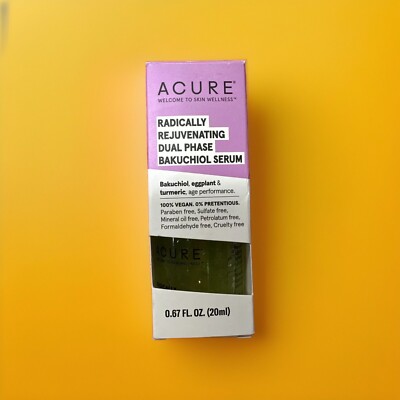 Acure Radically Rejuvenating Dual Phase Bakuchiol Skin Serum 0.67oz Full Size
