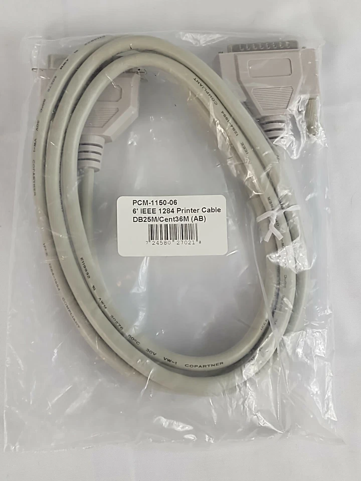 New 6' IEEE-1284 DB25 25 Pin Male to Female Cable Parallel Printer Bi-Direction - Image 2 of 4