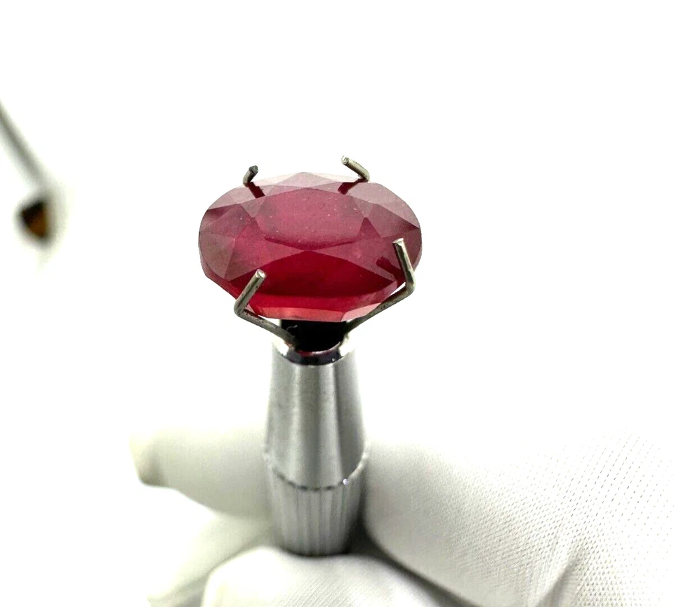 Lab Created Ruby Oval Loose Faceted Gemstone , Pigeon Blood Ruby Gemstone - Image 2 of 4