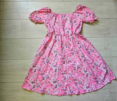 Robe enfant fille rose avec motifs fleurs Shein 11 12 ans