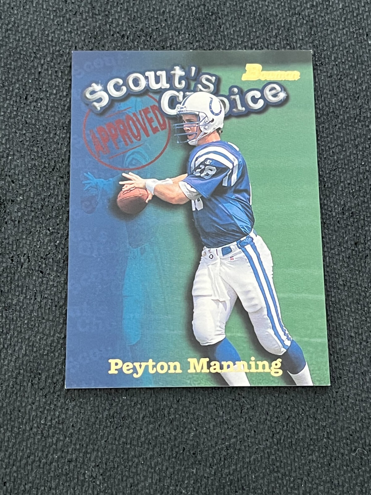 Peyton Manning 1998 Bowman Scouts Choice Rookie card#SC1