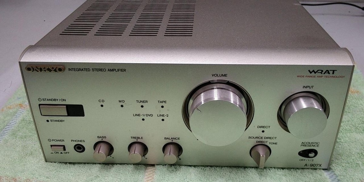 美品★ONKYO A-907X プリメインアンプ ◾️純正リモコン付き ONKYO A-907X Integrated Stereo Amplifier Transistor Silver from