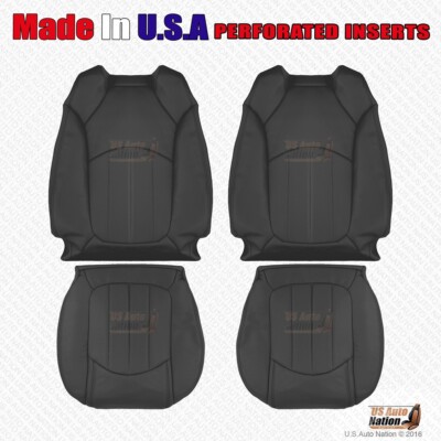 2008 2009 2010 GMC Acadia Denali Left & Right Bottoms-Tops Leather Cover Black