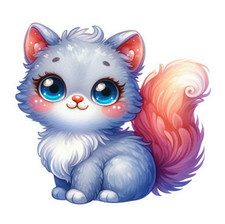 Cute Cat Wall Decal Sticker 18X18cm Large