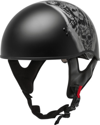 【hamooon】 GMax HH-65 Half-Helmet Tormentor Naked - Matte Black/Silver - X