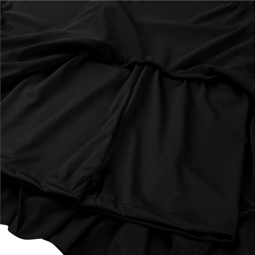 Woman's High Waist Ruffled Swing Mini Skater Skirt Latin Tango Salsa Dance Skirt - Picture 18 of 24