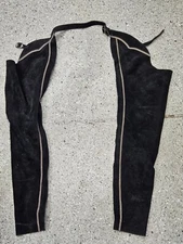 Barnstable Riding English Schooling Chaps - Black Suede - Grey Stripe - Size XS