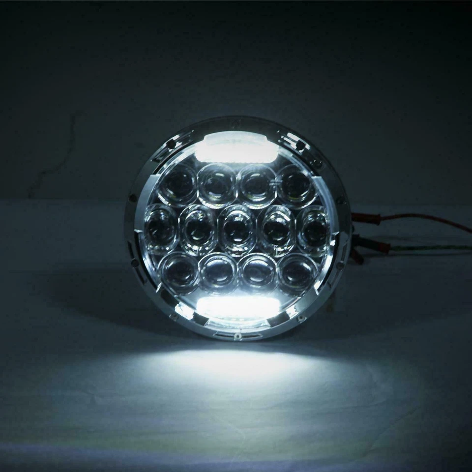 Faros LED redondos de 7 pulgadas señal de giro halo para Jeep Wrangler TJ 97-06 JK 07-14 Foto 4 de 4