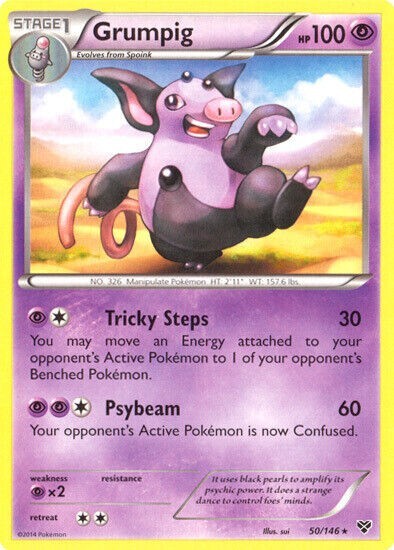 Grumpig 50/146 XY Base Rare Near Mint Pokemon DNA GAMES