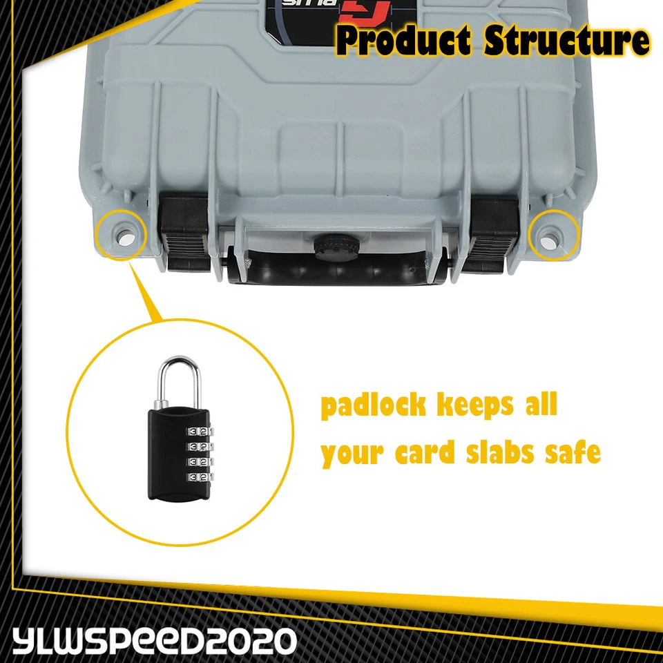 50CT Gray Graded Card Storage Box Deep Waterproof Case Slab Holder & Protector - Image 3 of 4