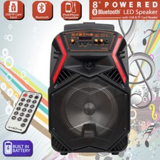 8" BT Party Speaker System Bluetooth Big Led Portable Stereo Tailgate Loud USA