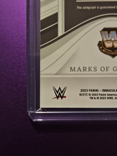 Kurt Angle 2023 WWE Panini Immaculate Marks Of Greatness Legends Autograph /99 - Picture 10 of 10