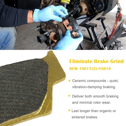 Front & Rear Brake Pads For 2013-2021 Can-Am Outlander 450 500 570 650 850 1000 - Picture 5 of 10