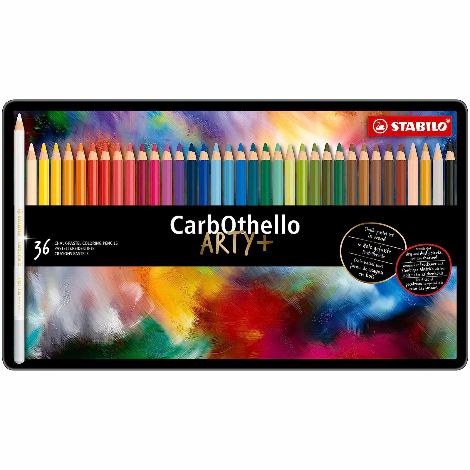 Chalk-Pastel Pencil - STABILO CarbOthello - ARTY+ - Tin of 36 - Assorted Colours