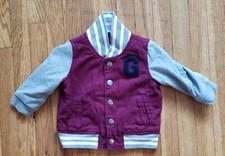 Baby Gap Maroon Letterman Jacket Size 12-18 months