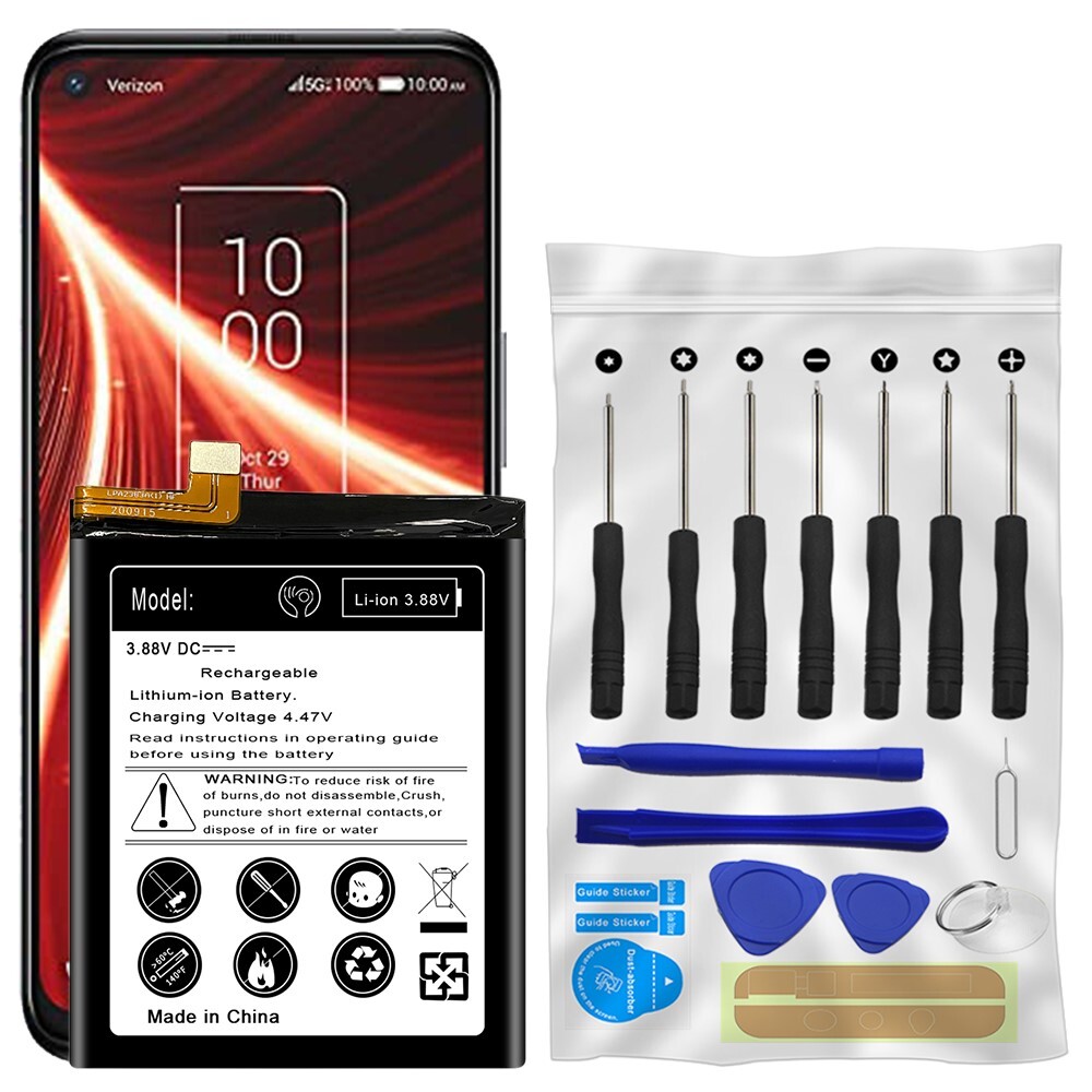Long Endurance 4600mAh Battery Free Screwdriver Tool f Verizon TCL 30 V 5G T781S