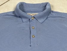 Tommy Bahama Men  s Polo Shirt Polyester Blend Short Sleeve Blue Medium