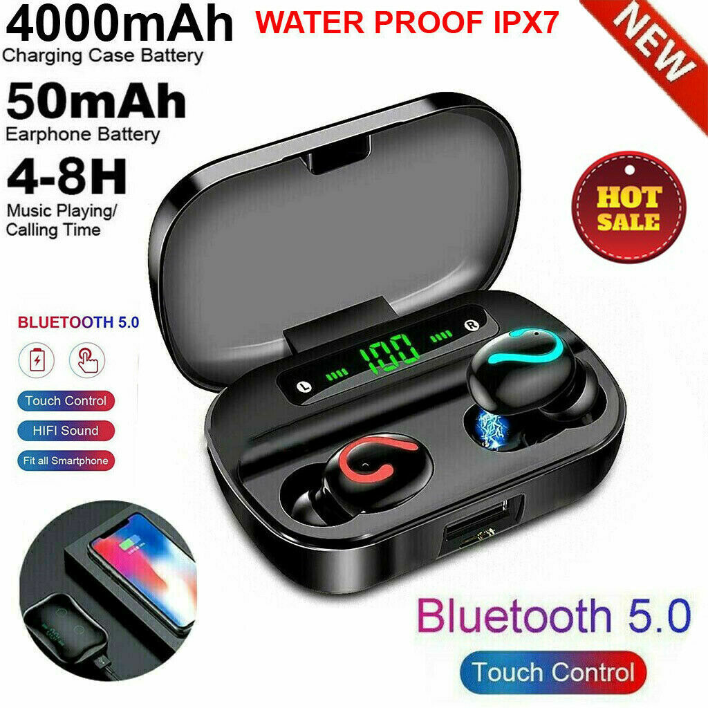 Bluetooth Earbuds for iphone Samsung Android Wireless Earphone IPX7 Waterproof-image