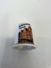 Porzellan Fingerhut mit Goldrand Holl&auml;ndisches Viertel gemarkt 27mm