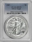 1987 American Silver Eagle $1 PCGS MS70 [BN366]