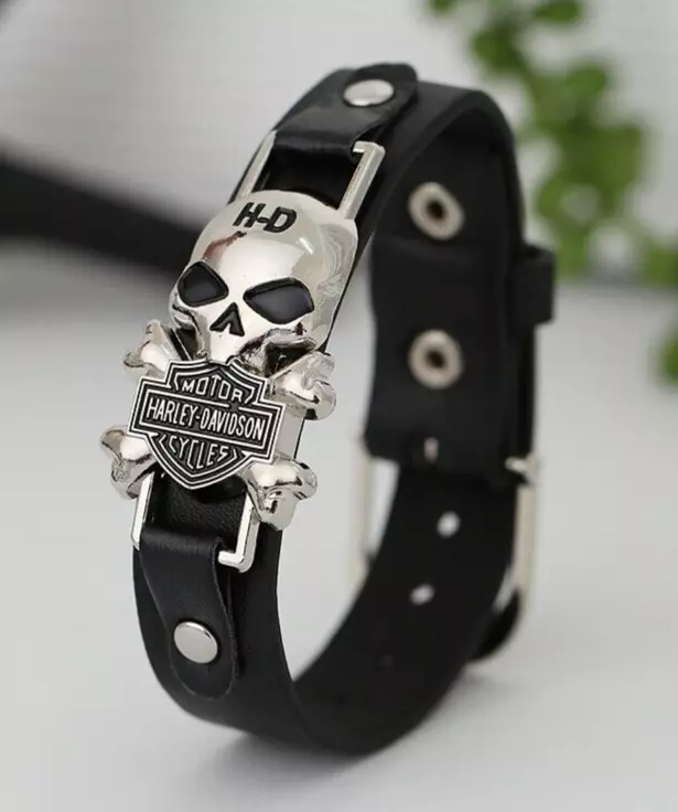 Leather motorcycle bracelets sale