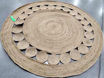 NATURAL 6' X 6' RD Broken Thread Rug, Reduced Price 1172758040 NF364A-6R