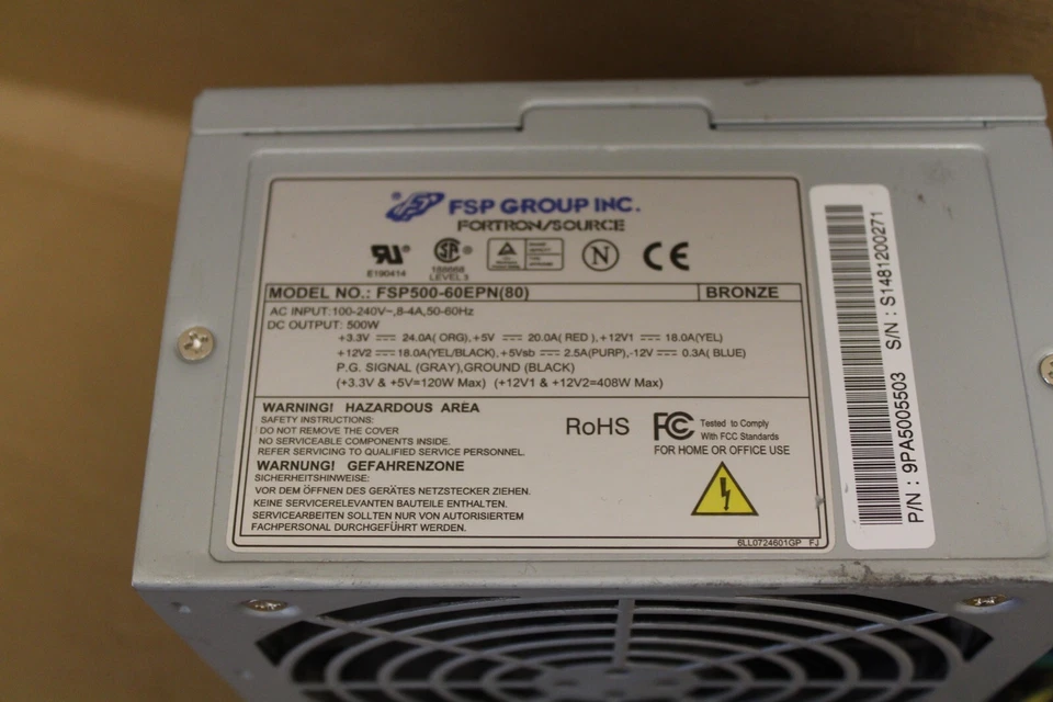 FSP Group  Netzteil  FSP500-60EPN (80) 500WATT P/N: 9PA5005503 - Bild 2 von 4