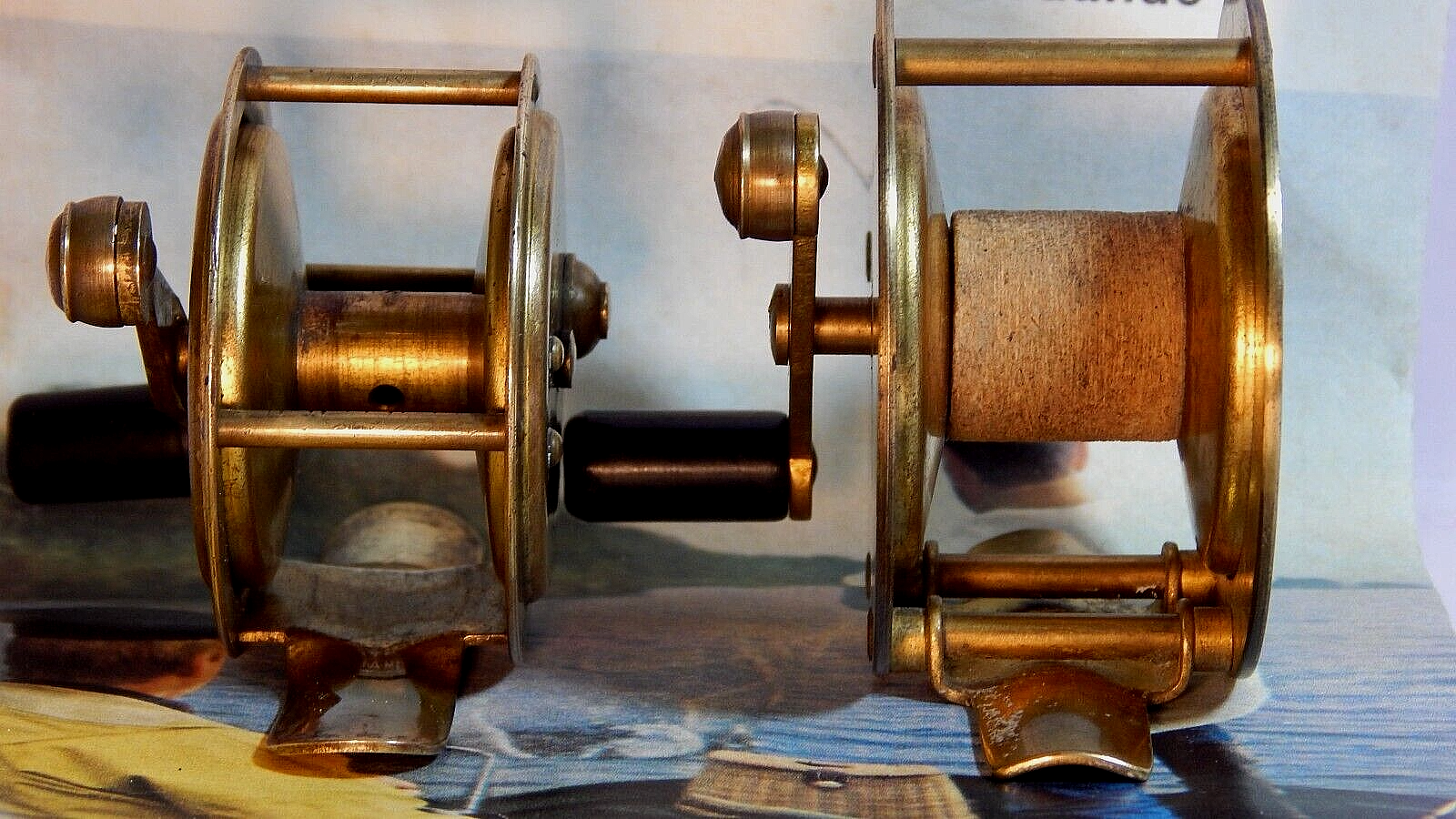 60's German vintage DAM Gerat 085 & DAM Effzett 495 brass fishing reels