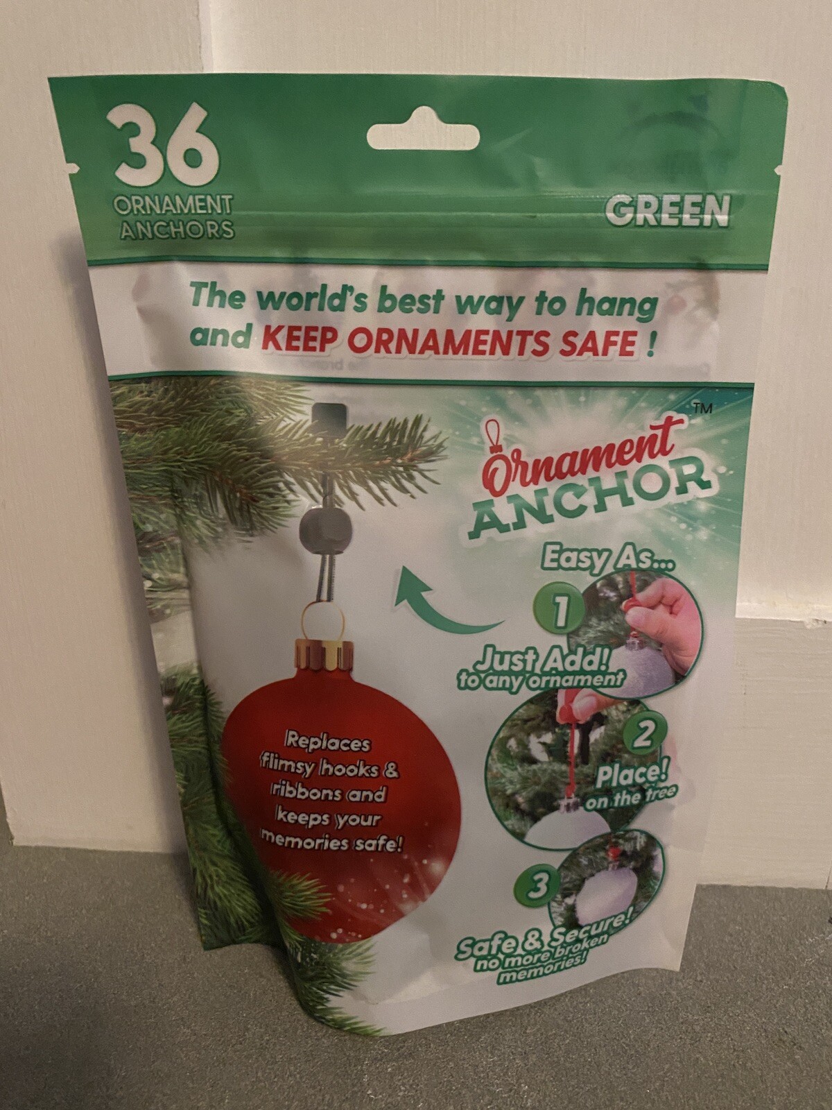 New ORNAMENT ANCHOR Hooks Hanging Christmas Decorations Holiday Green