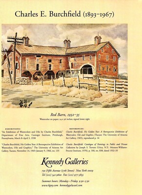 2000 CHARLES E. BURCHFIELD Art Gallery Exhibit 1-Page Magazine PRINT AD